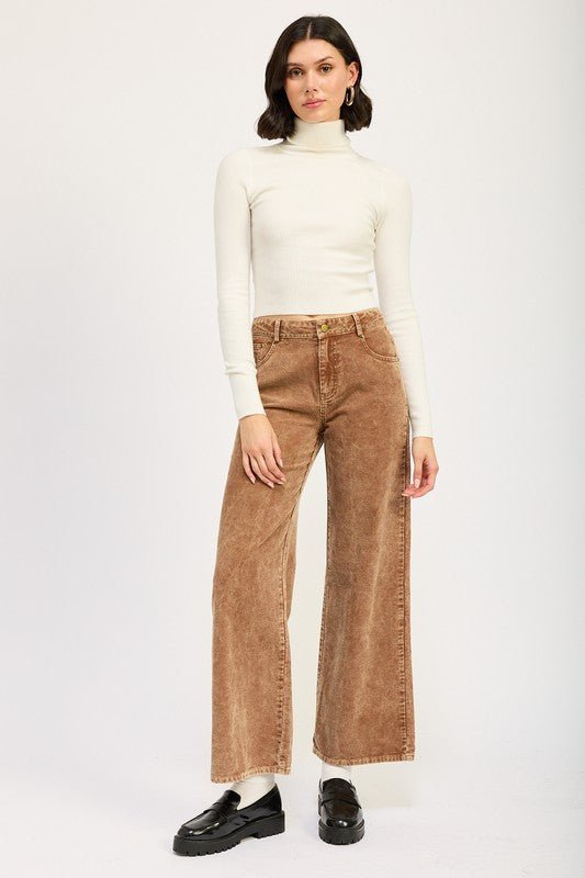 DISTRASSED CORDUROY PANTS - Bitsy Gypsy Boutique