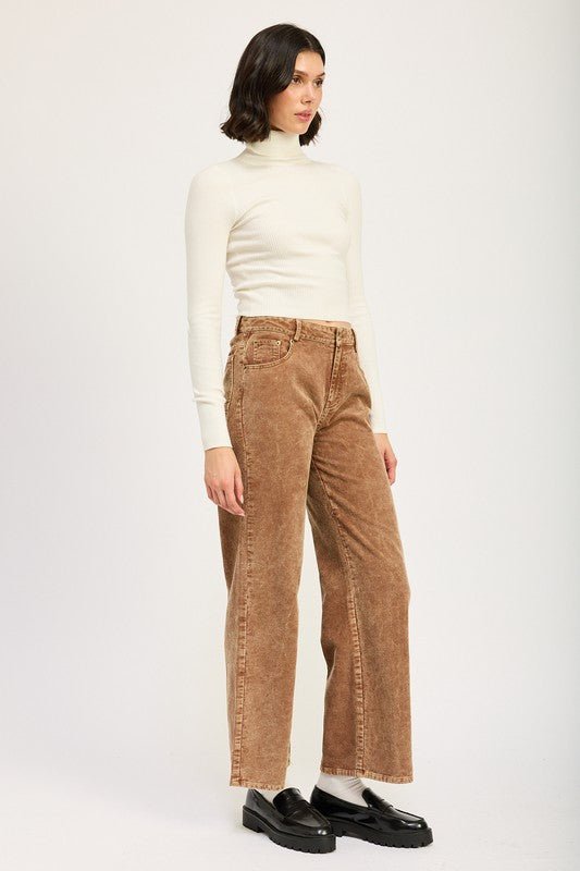 DISTRASSED CORDUROY PANTS - Bitsy Gypsy Boutique