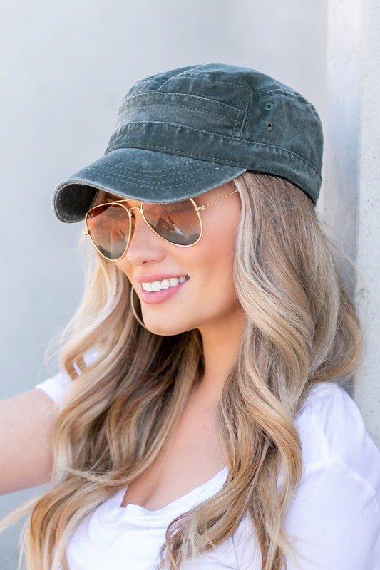 Distressed Cadet Hat Cap - Bitsy Gypsy Boutique