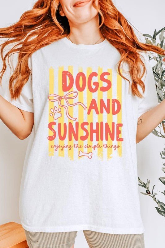 Dogs & Sunshine Graphic Heavy Cotton Tee - Bitsy Gypsy Boutique