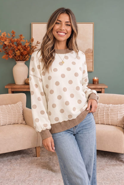 Dotted Daydream Polka Dot Pullover Top - Bitsy Gypsy Boutique