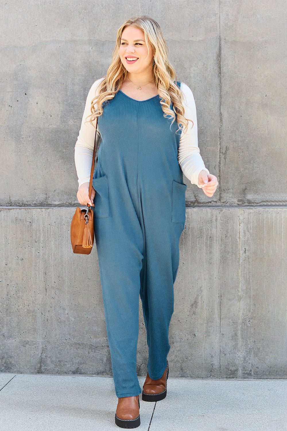 Double Take Full Size Sleeveless Straight Jumpsuit - Bitsy Gypsy Boutique