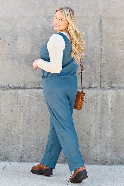 Double Take Full Size Sleeveless Straight Jumpsuit - Bitsy Gypsy Boutique