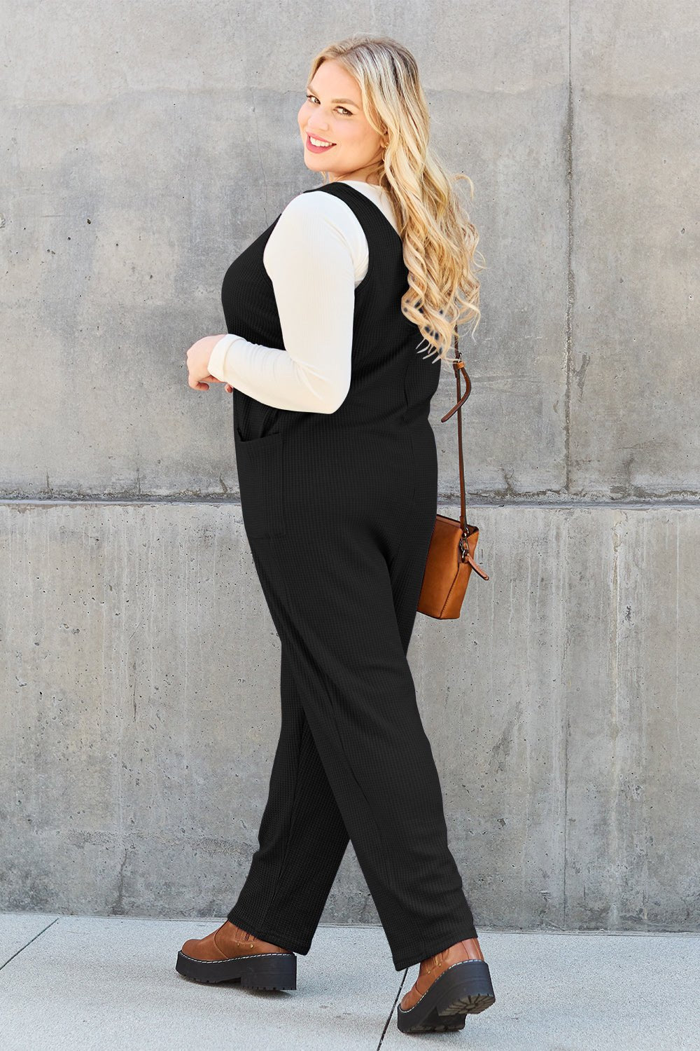 Double Take Full Size Sleeveless Straight Jumpsuit - Bitsy Gypsy Boutique