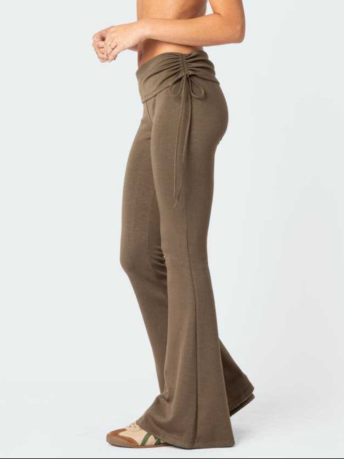 Drawstring Ruched Flare Pants - Bitsy Gypsy Boutique