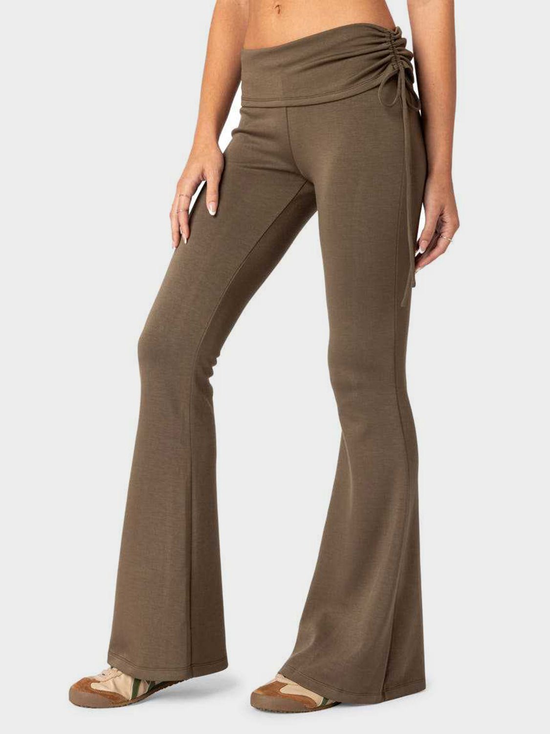 Drawstring Ruched Flare Pants - Bitsy Gypsy Boutique