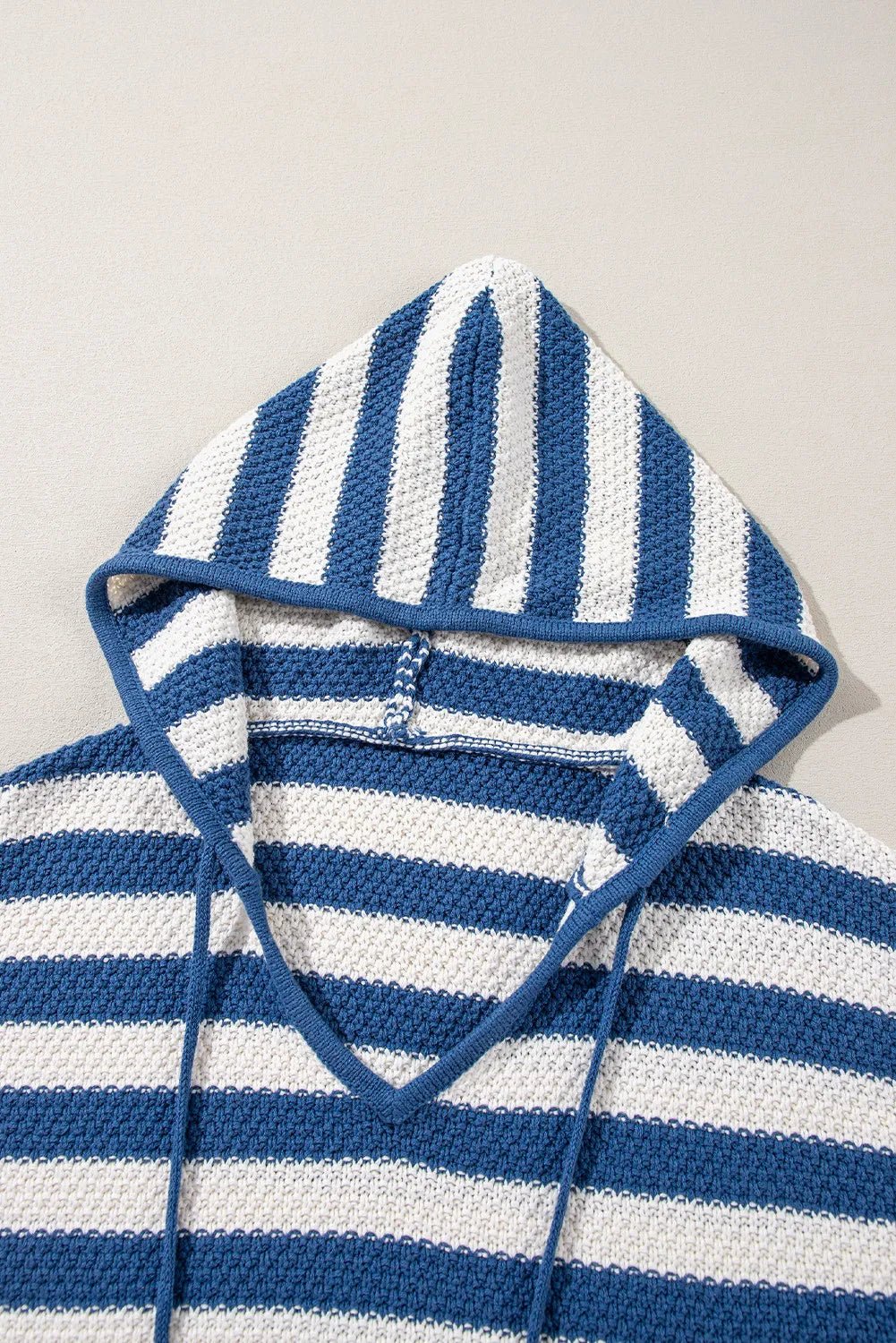 Drawstring Striped Long Sleeve Hooded Sweater - Bitsy Gypsy Boutique