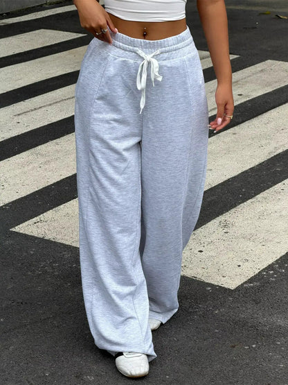 Drawstring Wide-Leg Pants - Bitsy Gypsy Boutique