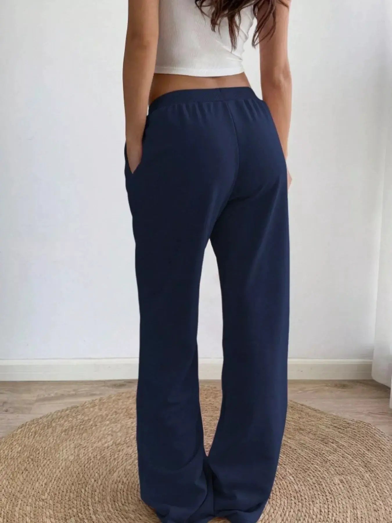 Drawstring Wide Leg Pants by Trendsi