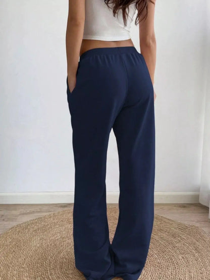 Drawstring Wide Leg Pants by Trendsi