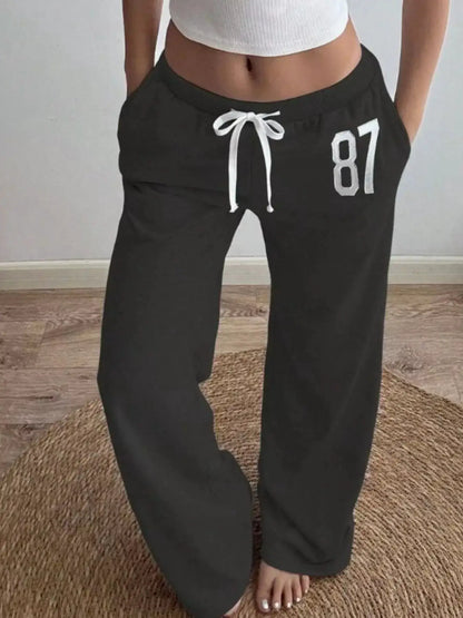 Drawstring Wide Leg Pants by Trendsi