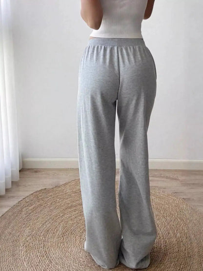 Drawstring Wide Leg Pants by Trendsi