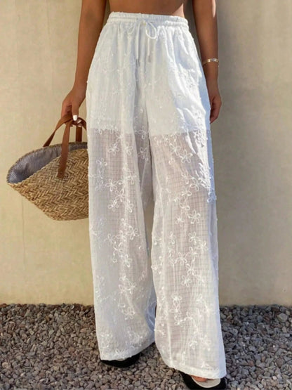 Drawstring Wide-Leg Pants - Bitsy Gypsy Boutique