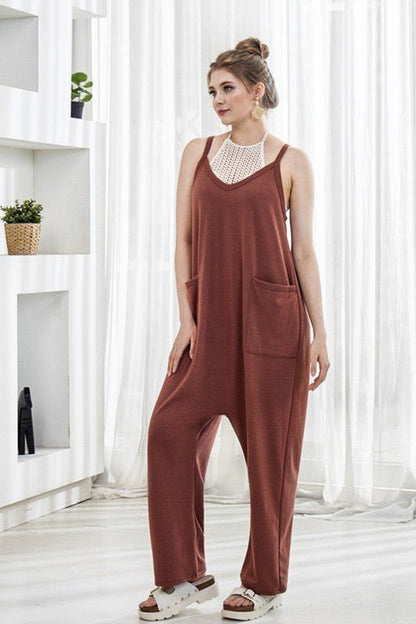 Drop Crotch Tank Style Harem Jumpsuit - Bitsy Gypsy Boutique