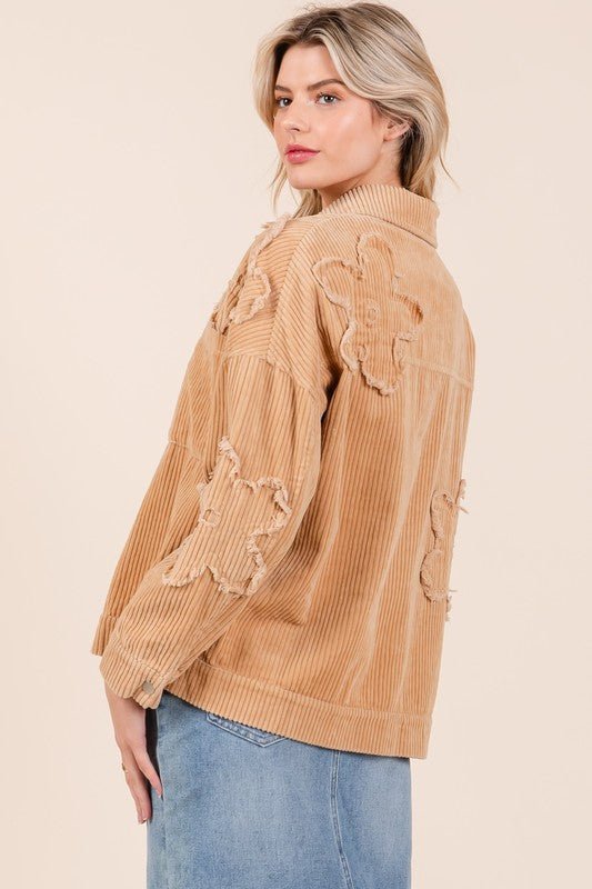 Drop Shoulder Corduroy Shacket - Bitsy Gypsy Boutique