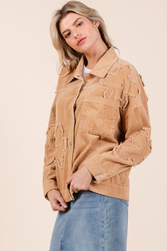 Drop Shoulder Corduroy Shacket - Bitsy Gypsy Boutique