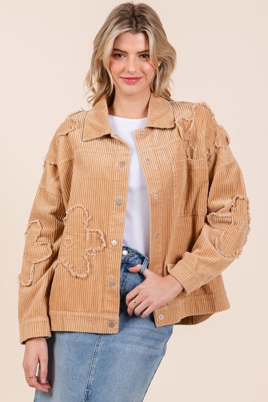 Drop Shoulder Corduroy Shacket - Bitsy Gypsy Boutique