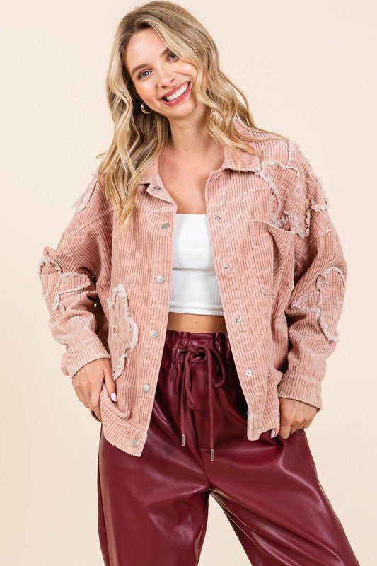 Drop Shoulder Corduroy Shacket - Bitsy Gypsy Boutique