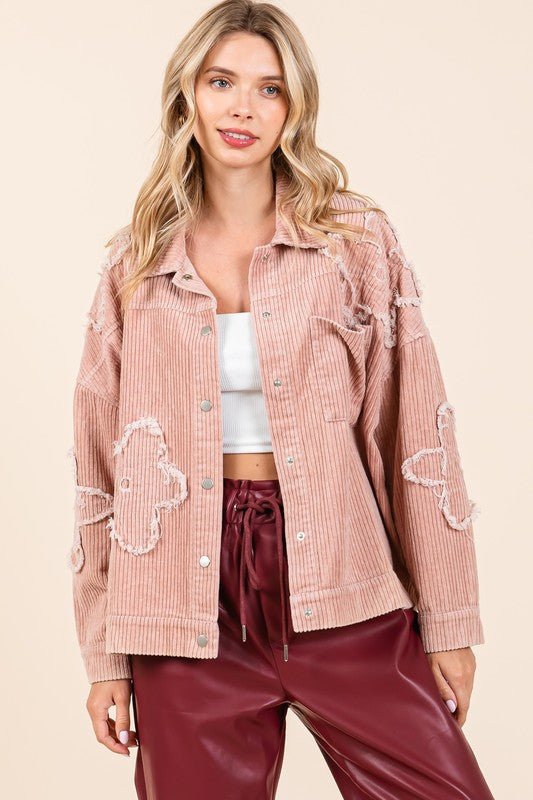 Drop Shoulder Corduroy Shacket - Bitsy Gypsy Boutique