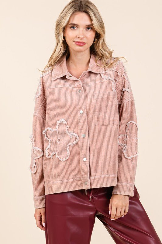 Drop Shoulder Corduroy Shacket - Bitsy Gypsy Boutique