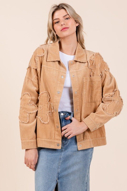 Drop Shoulder Corduroy Shacket - Bitsy Gypsy Boutique