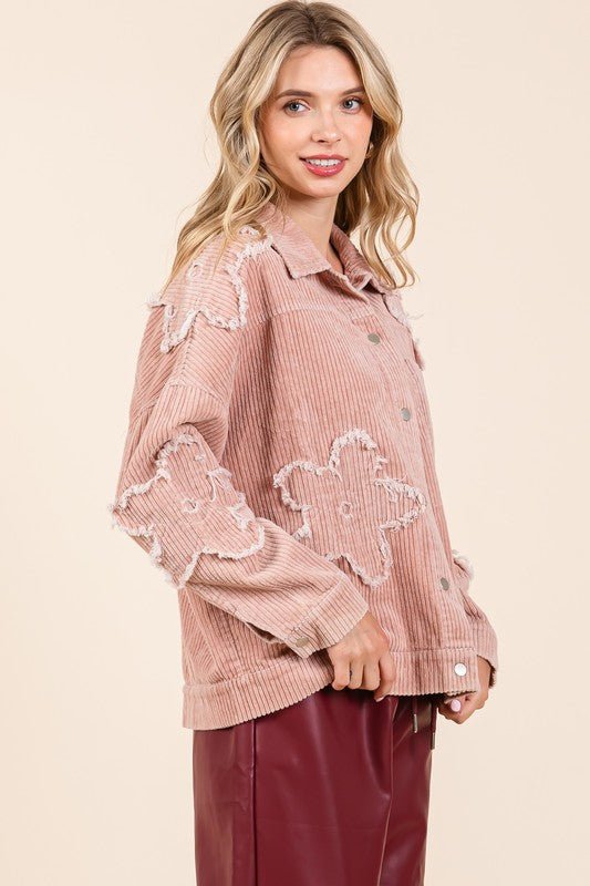 Drop Shoulder Corduroy Shacket - Bitsy Gypsy Boutique