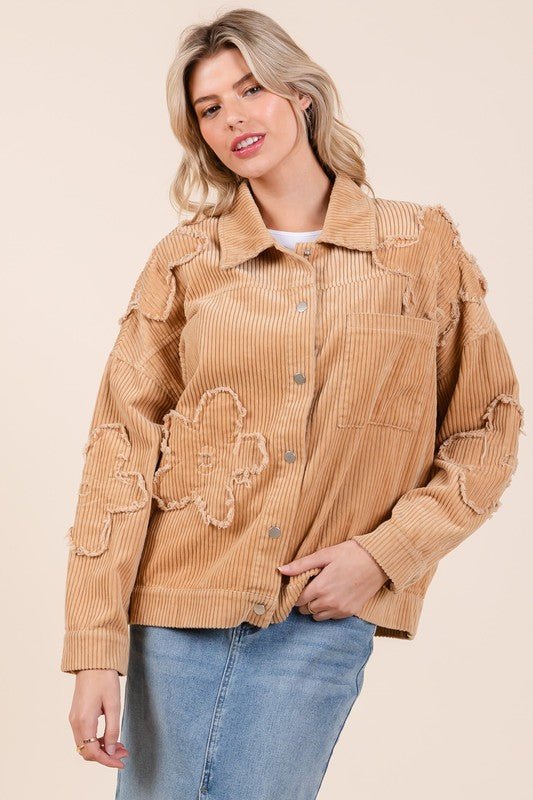 Drop Shoulder Corduroy Shacket - Bitsy Gypsy Boutique