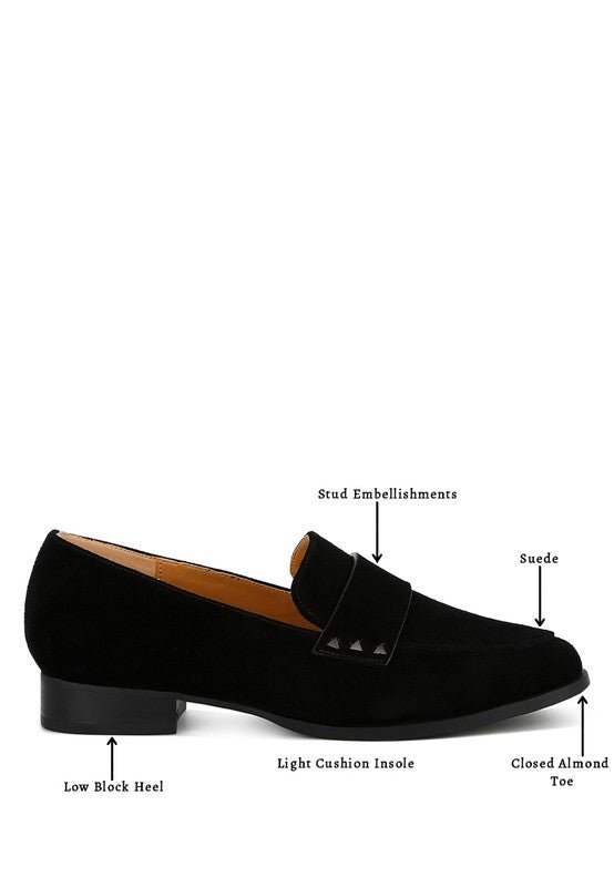 Durance Studded Suede Loafers - Bitsy Gypsy Boutique