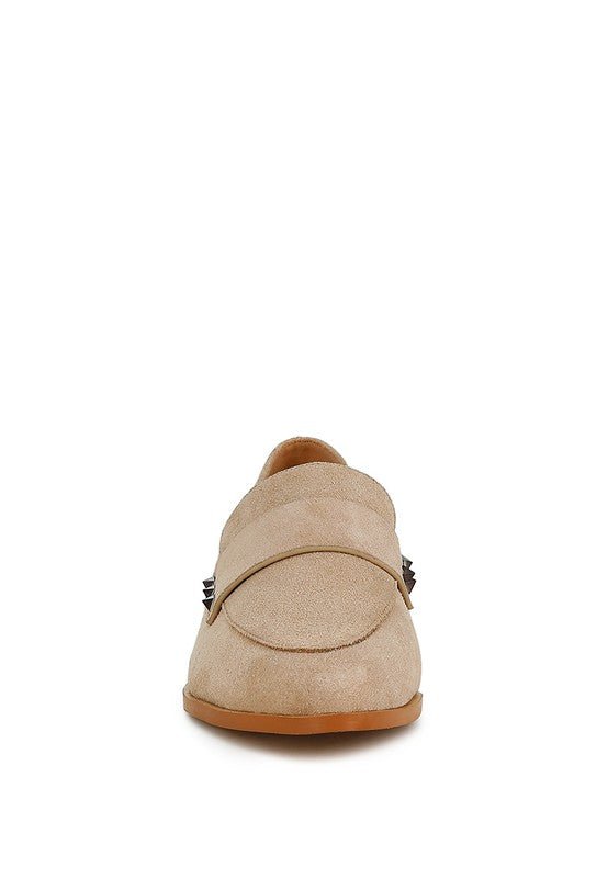 Durance Studded Suede Loafers - Bitsy Gypsy Boutique