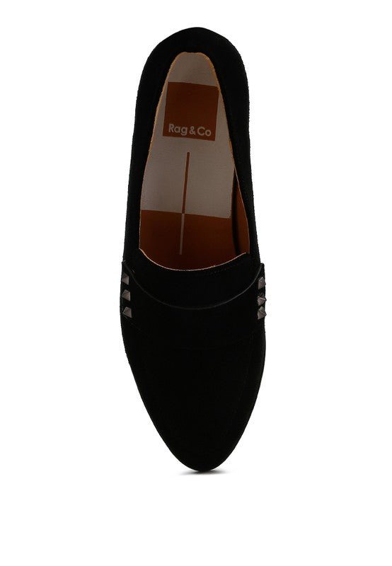 Durance Studded Suede Loafers - Bitsy Gypsy Boutique