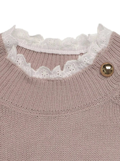 Openwork Mock Neck Sweater by Trendsi
