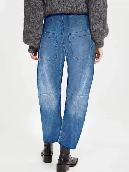 Wide-Leg Jeans with Patch Pockets by Trendsi