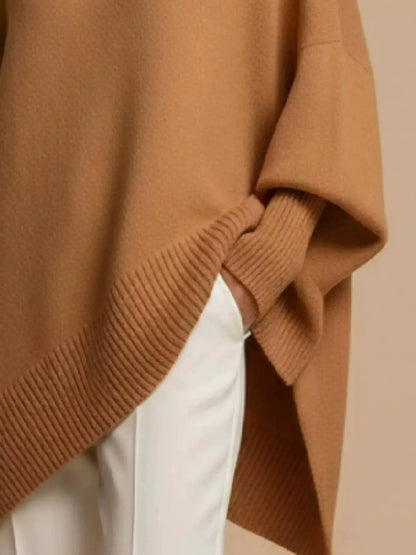 Oversized Batwing Sleeve Sweater by Trendsi