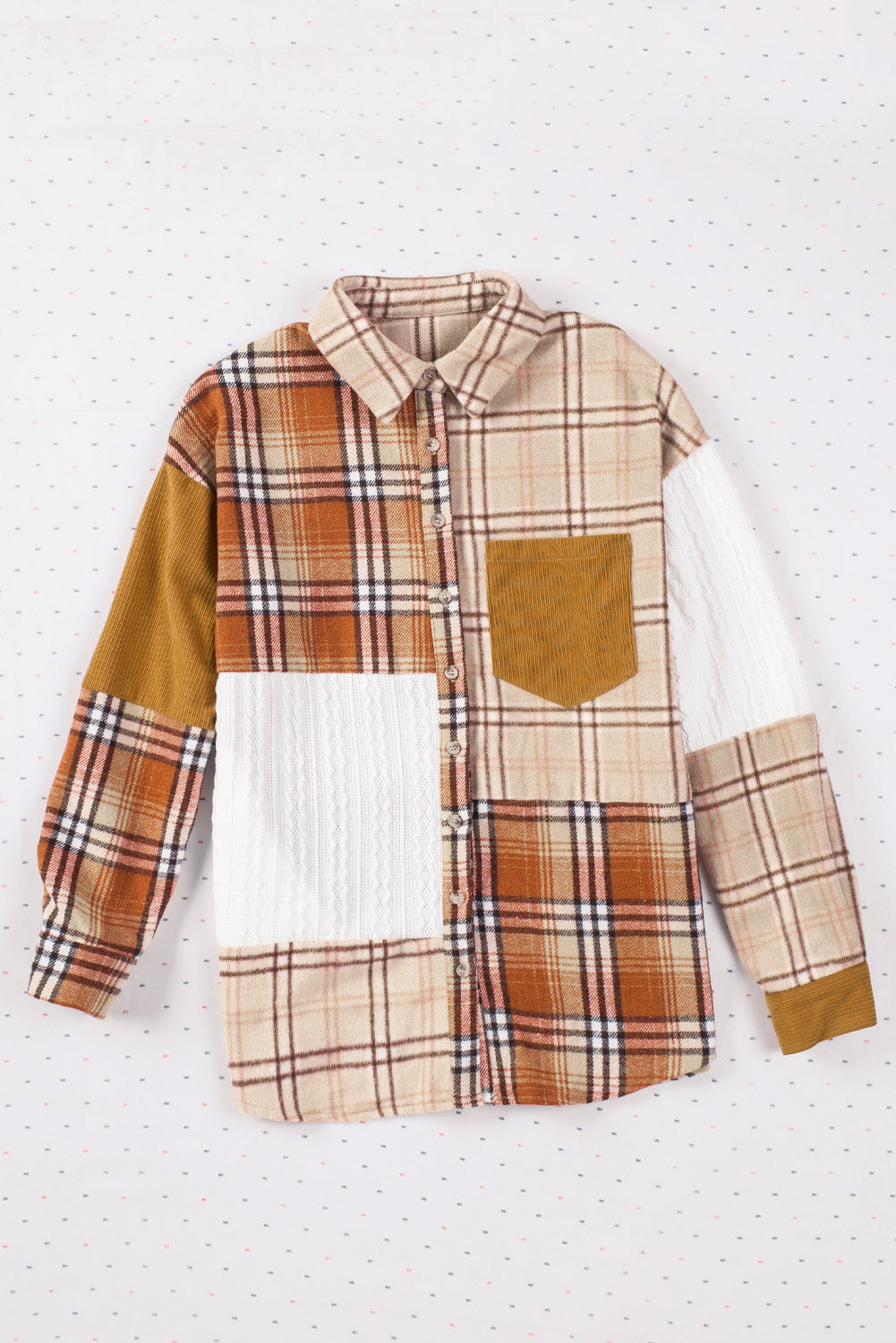 Plaid Button Up Long Sleeve Shacket