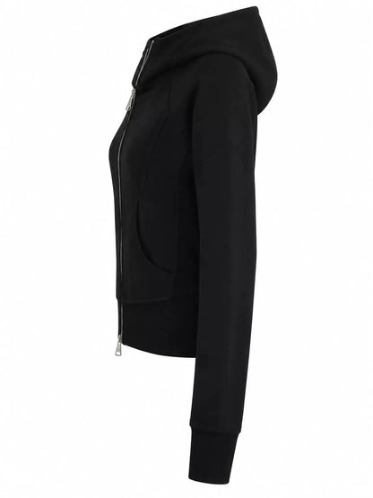 Slim-Fit Full-Zip Hoodie by Trendsi