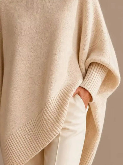 Oversized Batwing Sleeve Sweater by Trendsi