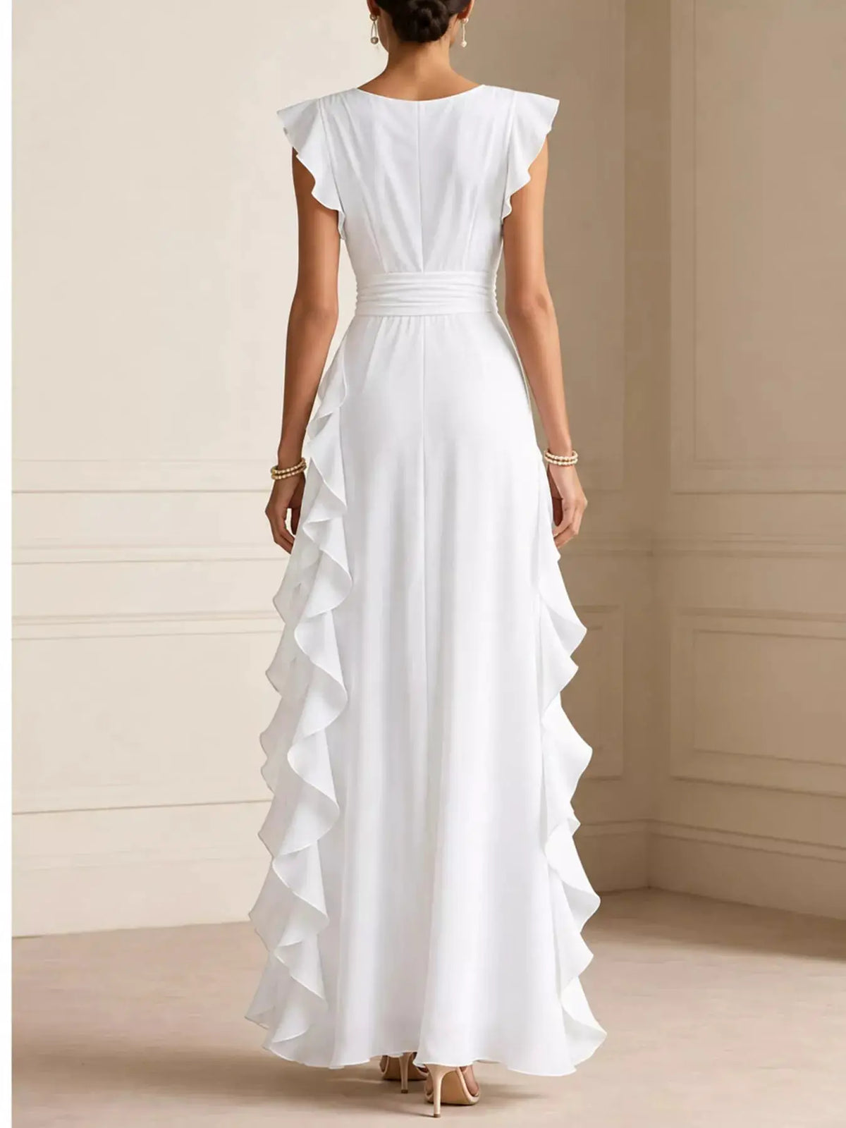 Ruffled Surplice Sleeveless Maxi Dress by Trendsi