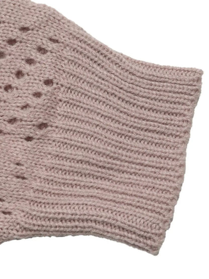 Openwork Mock Neck Sweater by Trendsi
