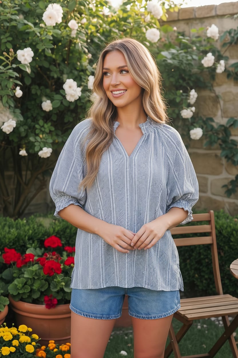 Easy Does It Puff Sleeve Blouse - Bitsy Gypsy Boutique
