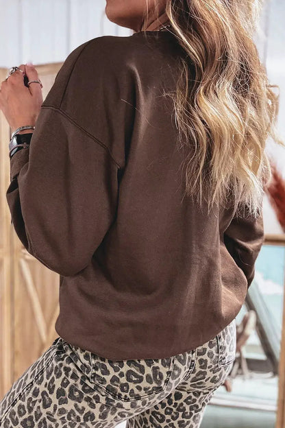 Plaid 'PRAY' Crew Neck Sweatshirt by Trendsi
