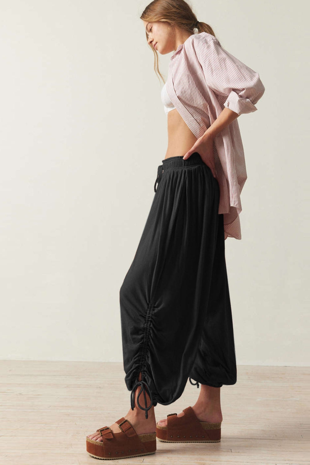 Drawstring Ruched Pants