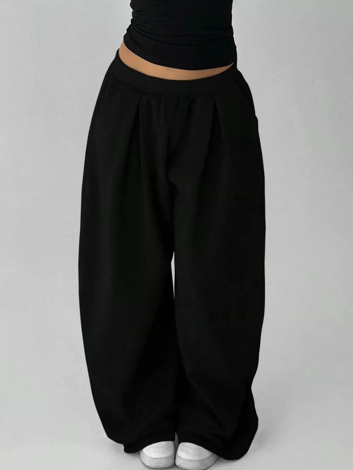 Elastic Waist Wide-Leg Sweatpants by Trendsi