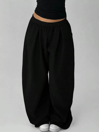 Elastic Waist Wide-Leg Sweatpants by Trendsi