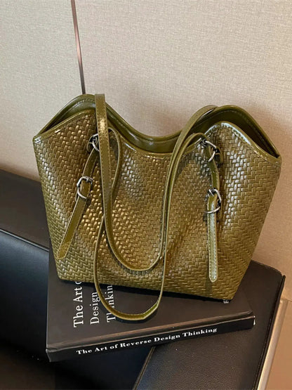Woven Texture Tote Bag by Trendsi