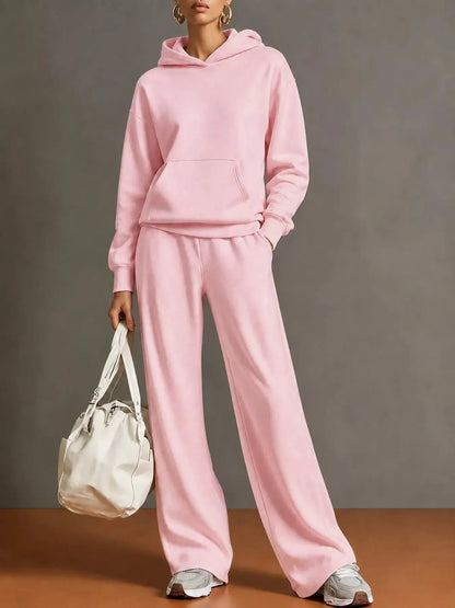 Kangaroo Pocket Hoodie and Pants Set by Trendsi