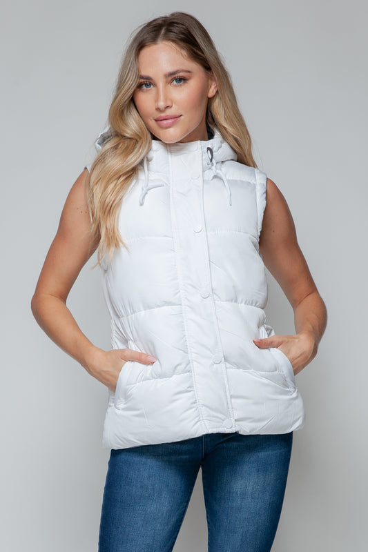 Snobbish Snap and Zip Closure Hooded Vest