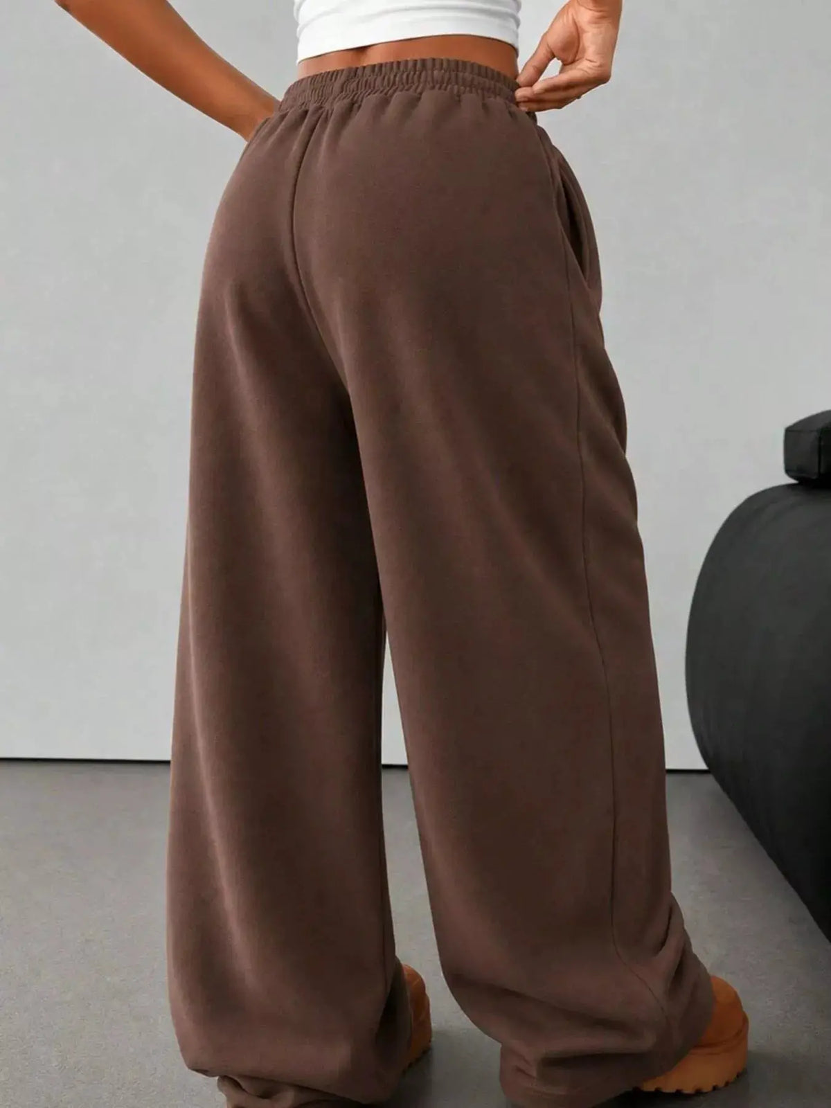 Elastic Waist Wide-Leg Sweatpants by Trendsi