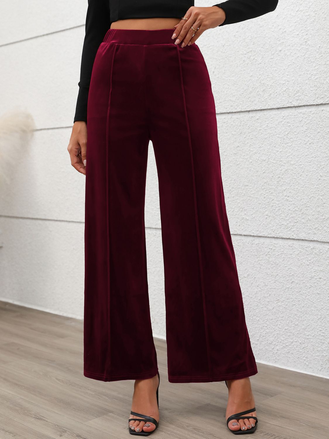 Elastic Waist Wide Leg Pants - Bitsy Gypsy Boutique