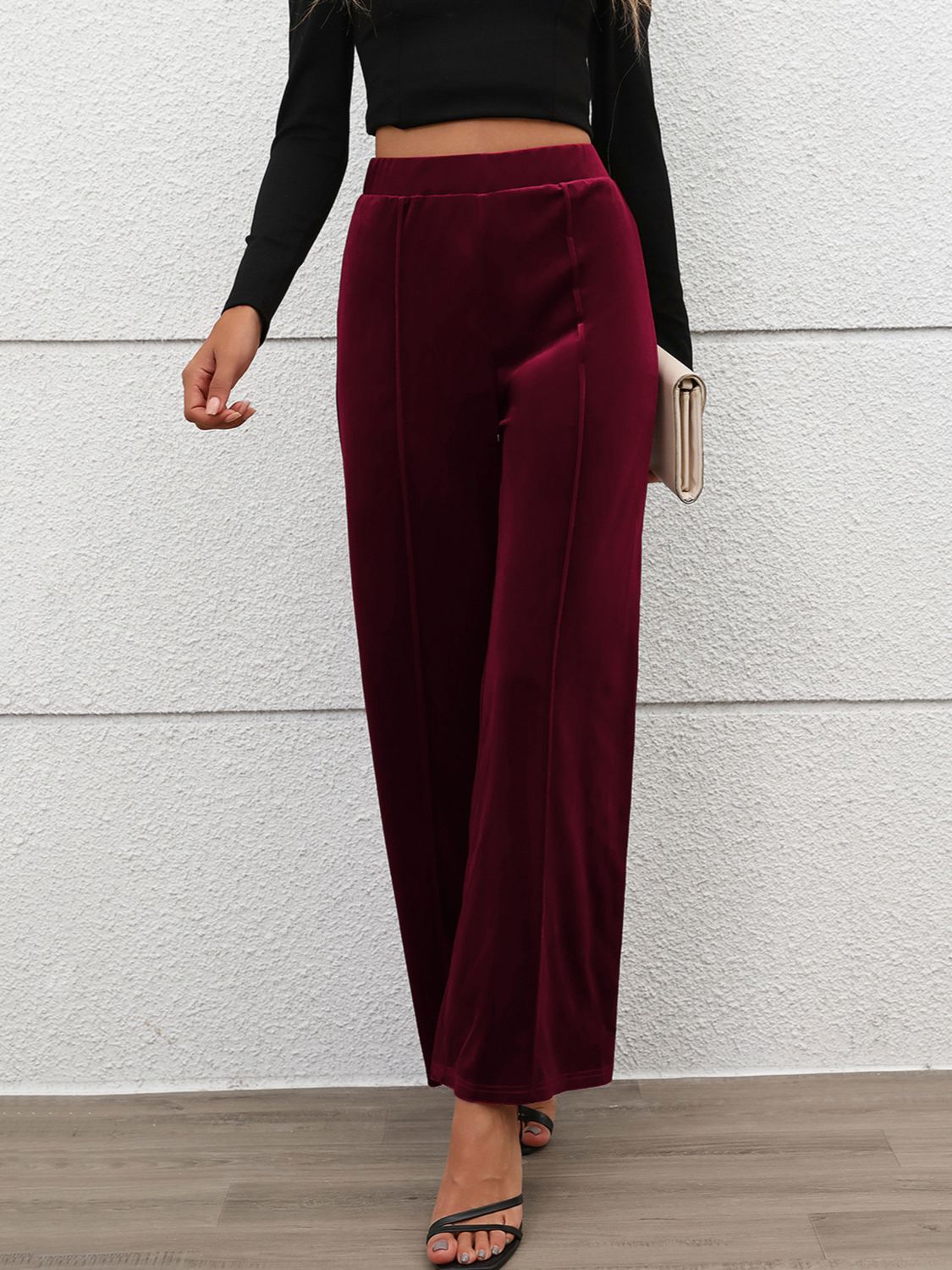 Elastic Waist Wide Leg Pants - Bitsy Gypsy Boutique