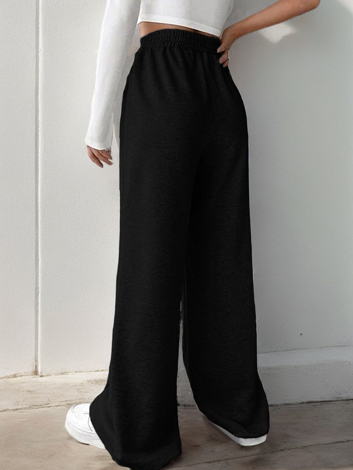 Elastic Waist Wide Leg Pants - Bitsy Gypsy Boutique